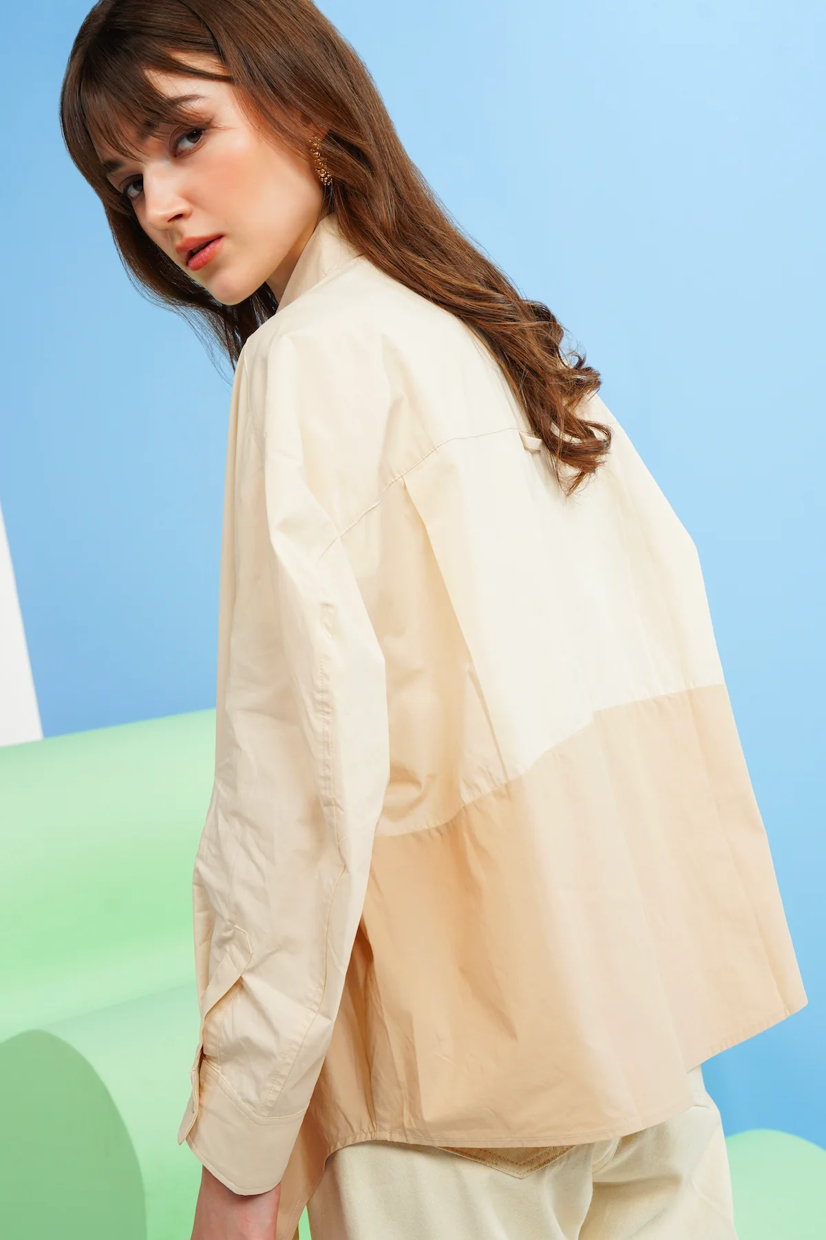 Celine Puffy Shirt - Cream - Image 4