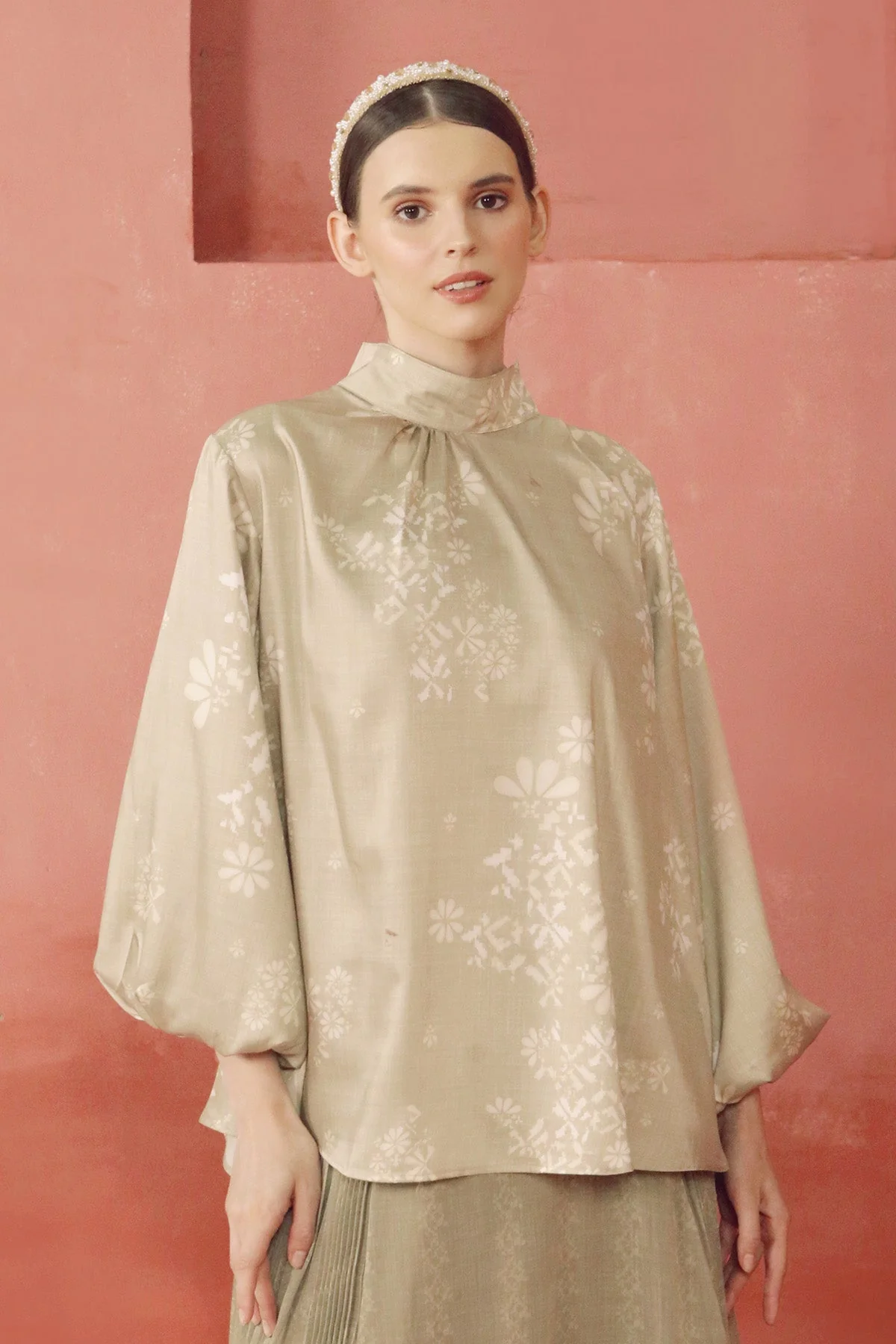 Khanum Puffy Blouse - Khaki - Image 3